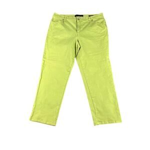 Gloria Vanderbilt Amanda Jeans Women's 16W Lime Green Straight Leg Tapered